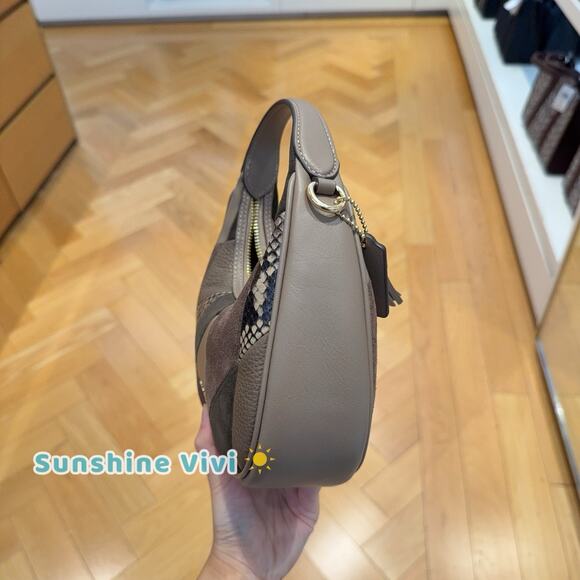 NWT Coach Carmen Mini Crossbody Bag in Patchwork CCE64 Gunmetal/Olive Multi - Picture 2 of 12